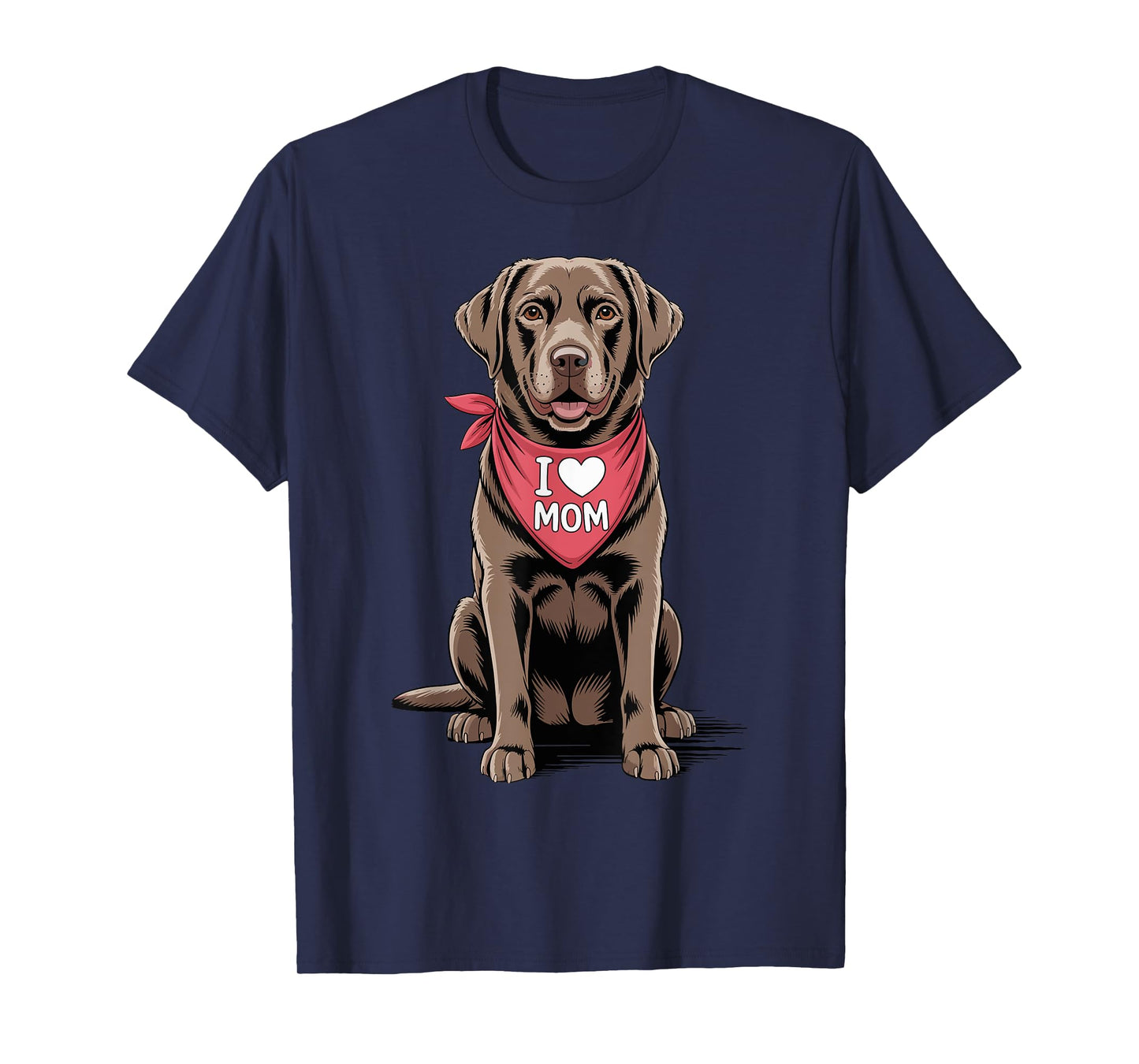 I Love Mom Chocolate Labrador Retriever Dog Mother's Day T-Shirt