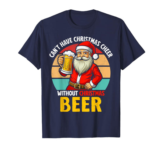 Santa Claus Christmas Beer Drinking Funny 2024 Xmas Party T-Shirt