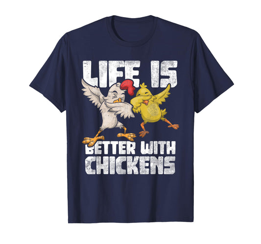 Funny Animal Farmer Kids Dabbing Rooster Dab Hen Chicken T-Shirt