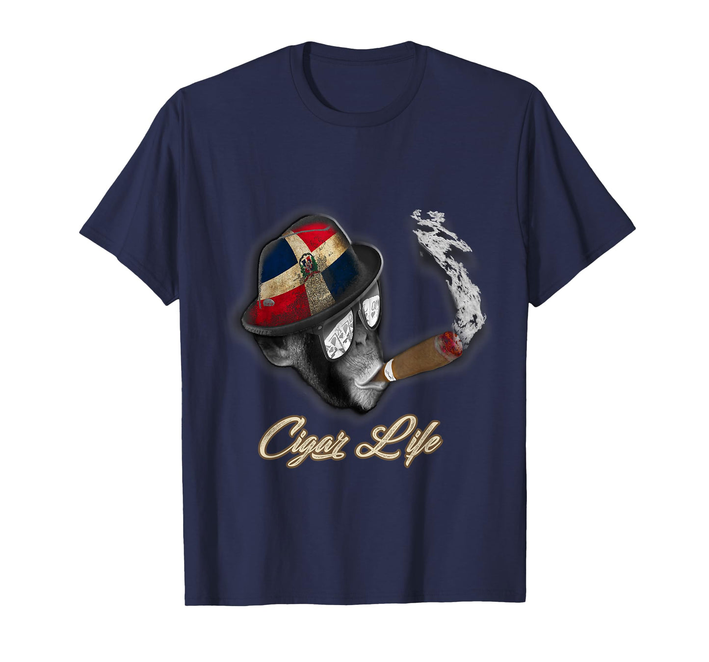 Dominican Flag Cigar Smoking monkey T-shirt