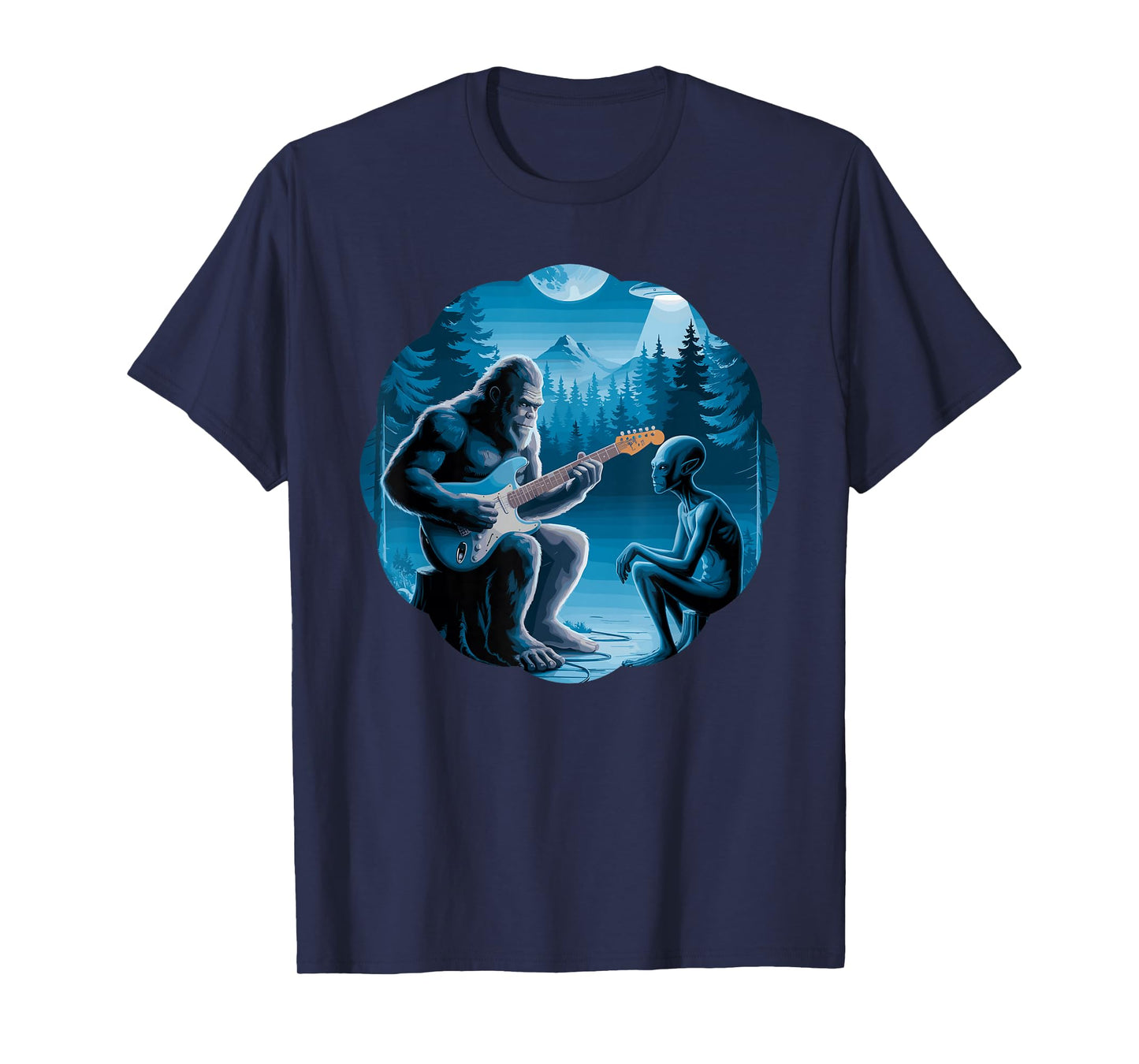 Alien & Bigfoot, Guitar & Guitar Lovers T-Shirt