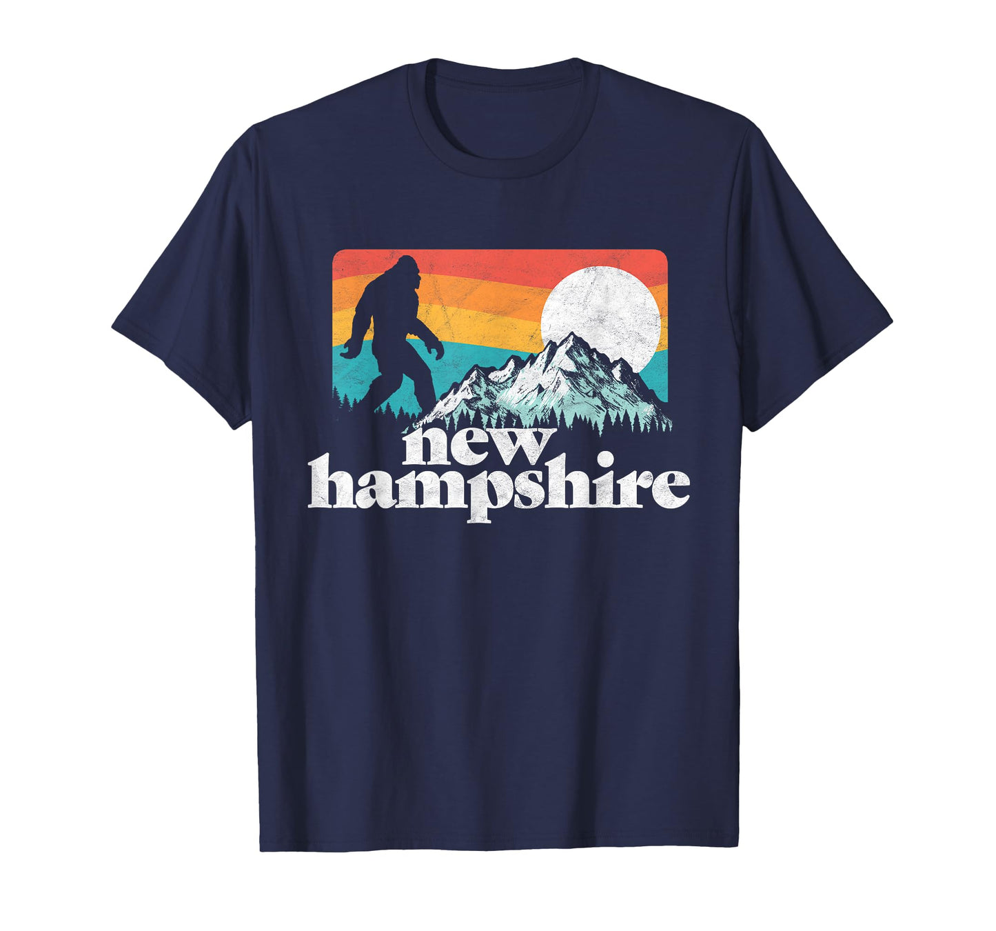 Retro New Hampshire Bigfoot Mountains T-Shirt