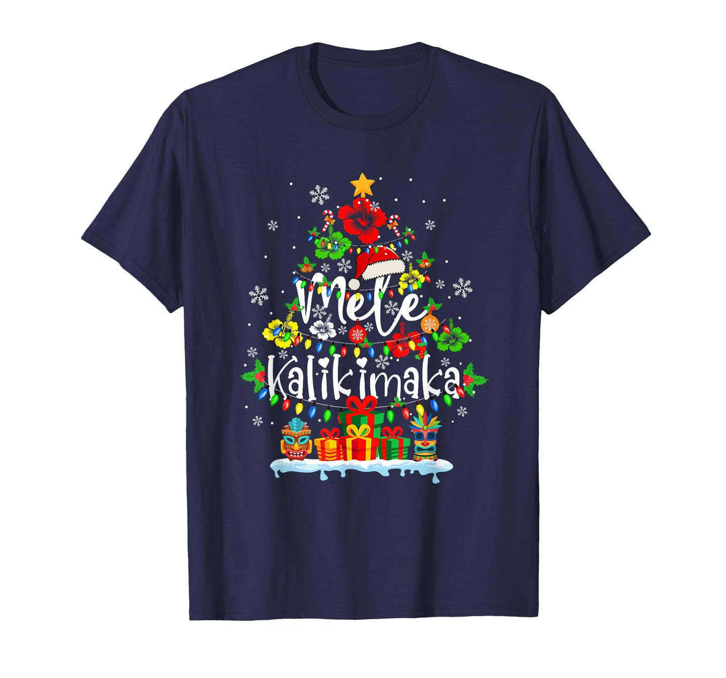 Mele Kalikimaka Christmas Tree Mexican Colorful Floral Lover T-Shirt
