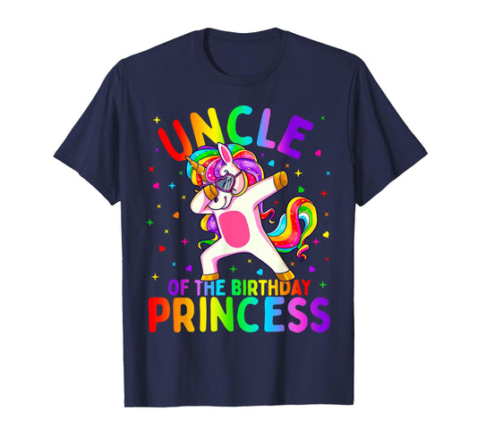 Uncle of the Birthday Princess Girl Dabbing Unicorn T-Shirt
