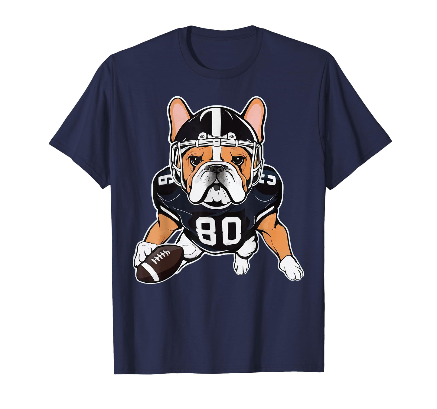 Funny Dog Lover French Bulldog American Football Player T-Shirt