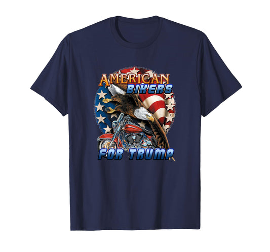 American Bikers For Trump Eagle Flag Motorbike 2020 Election T-Shirt