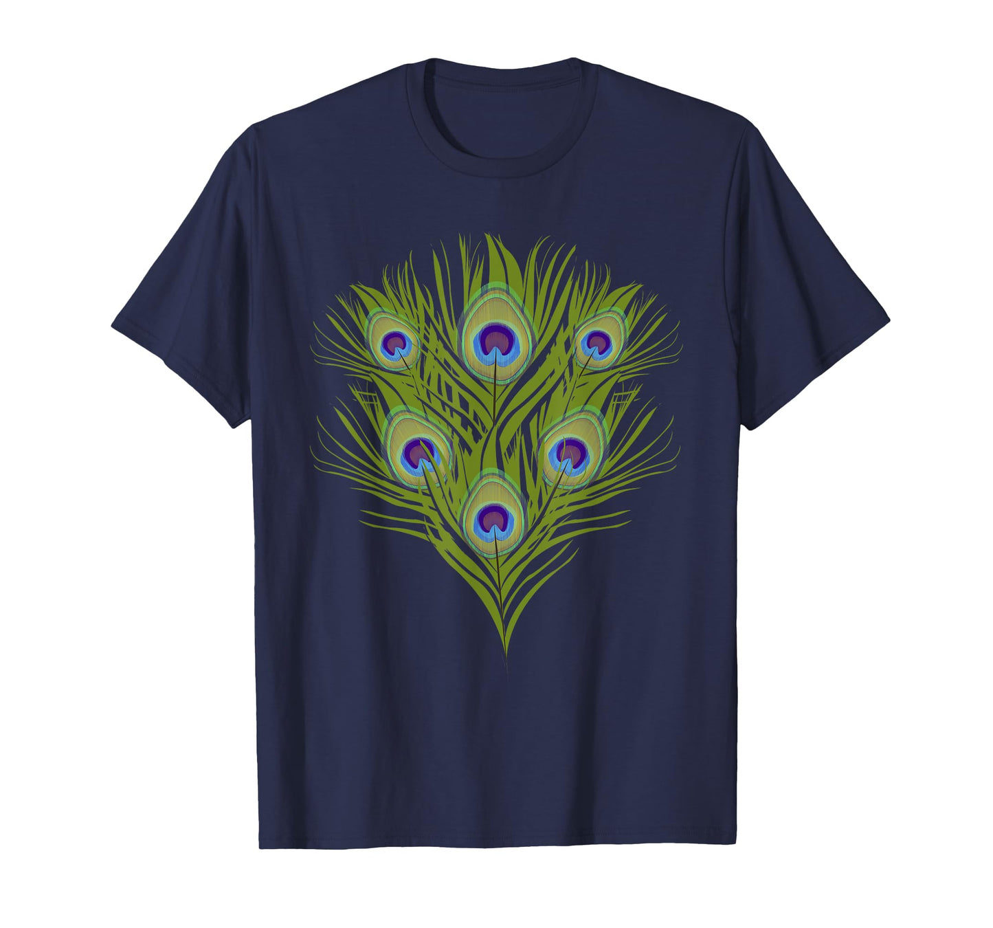 Decorative Colorful Women Girls Kids Tail Feathers Peacock T-Shirt