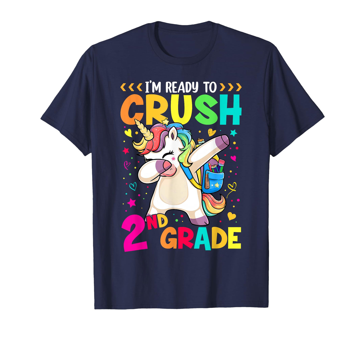 Crush 2nd Grade Dabbing Unicorn Back to School Girls Kids T-Shirt