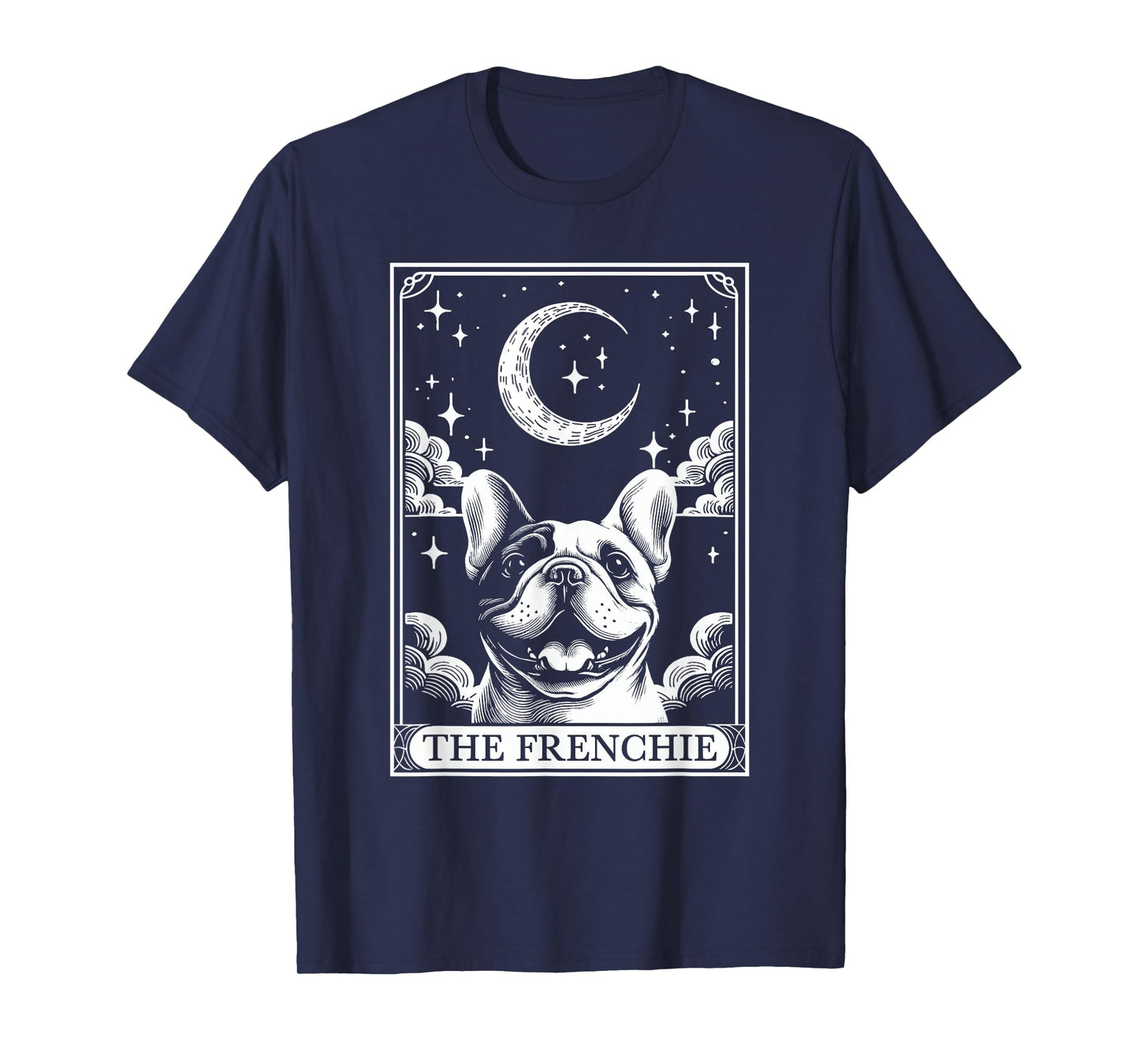 Tarot Card Vintage Crescent Moon French Bulldog Dog Mom T-Shirt