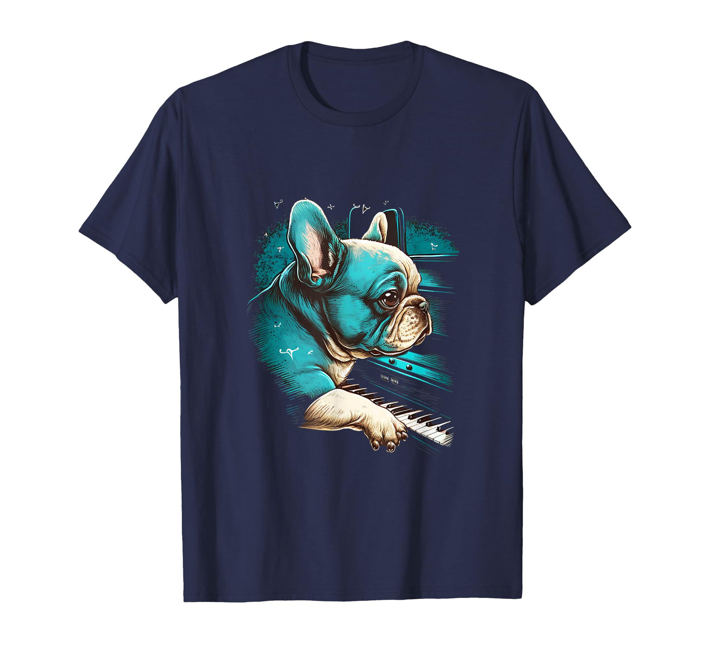 French Bulldog playing Piano | Funny Music Dog Classical T-Shirt for Men Women