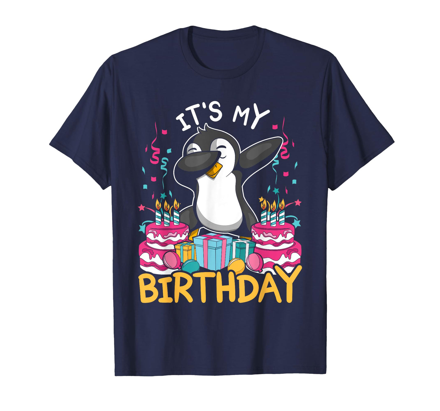 Its My Birthday Animal Kids Cake Gift Funny Dabbing Penguin T-Shirt