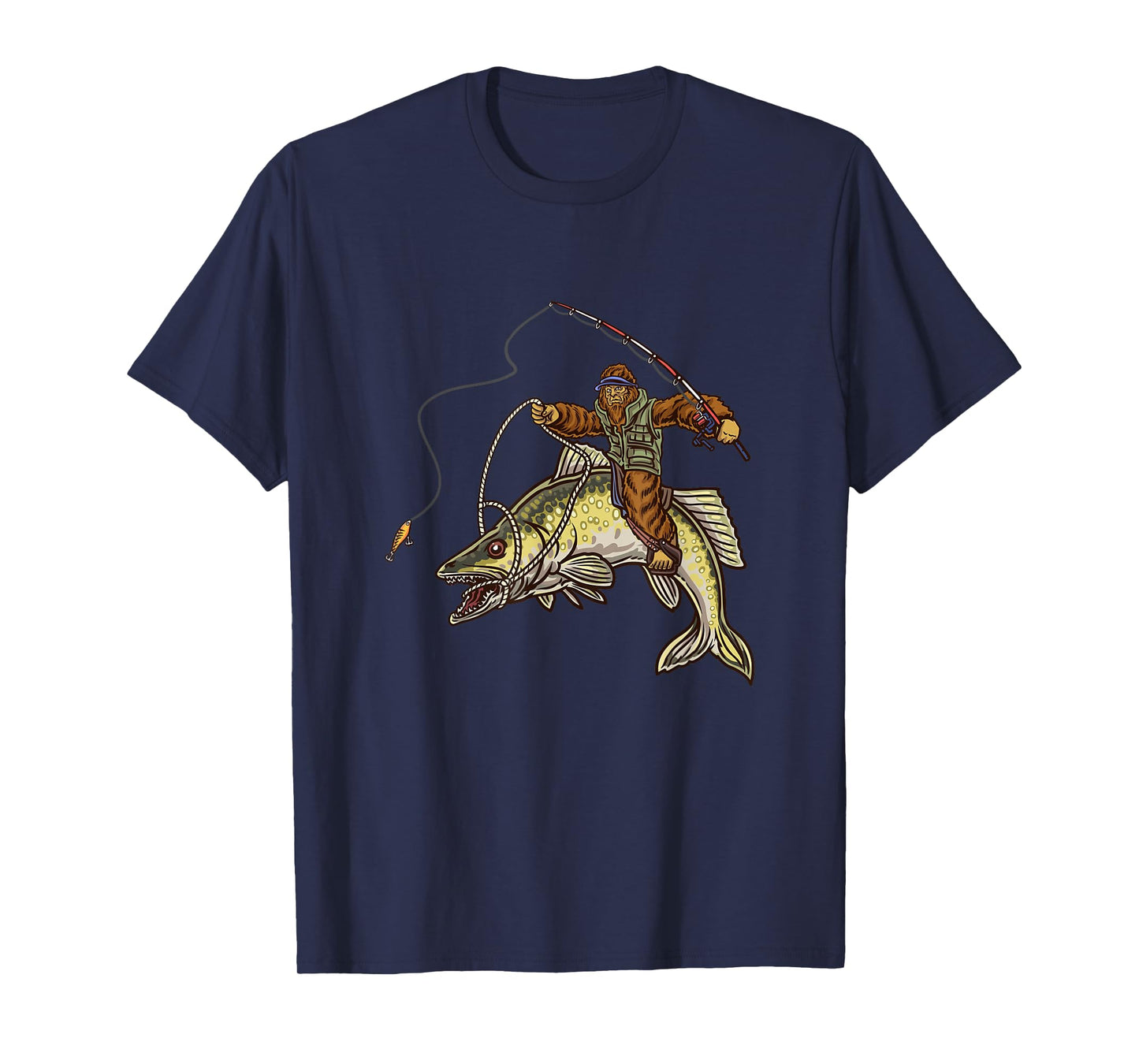 Walleye Fishing Sauger Hunting Bigfoot Fishermen T-Shirt