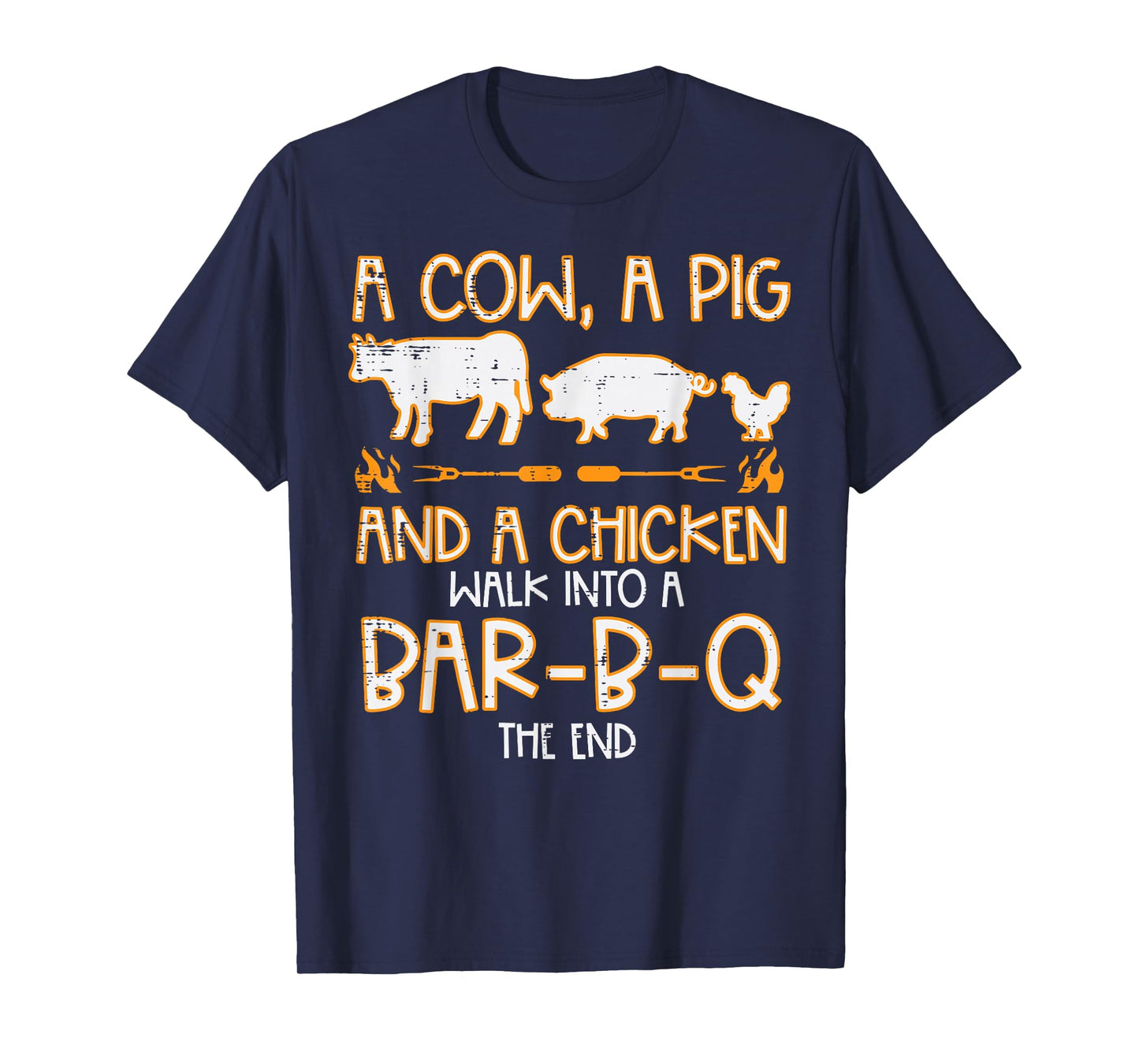 Cow Pig Chicken Walk Bar B Q Bbq Barbecue Grilling Men Women T-Shirt