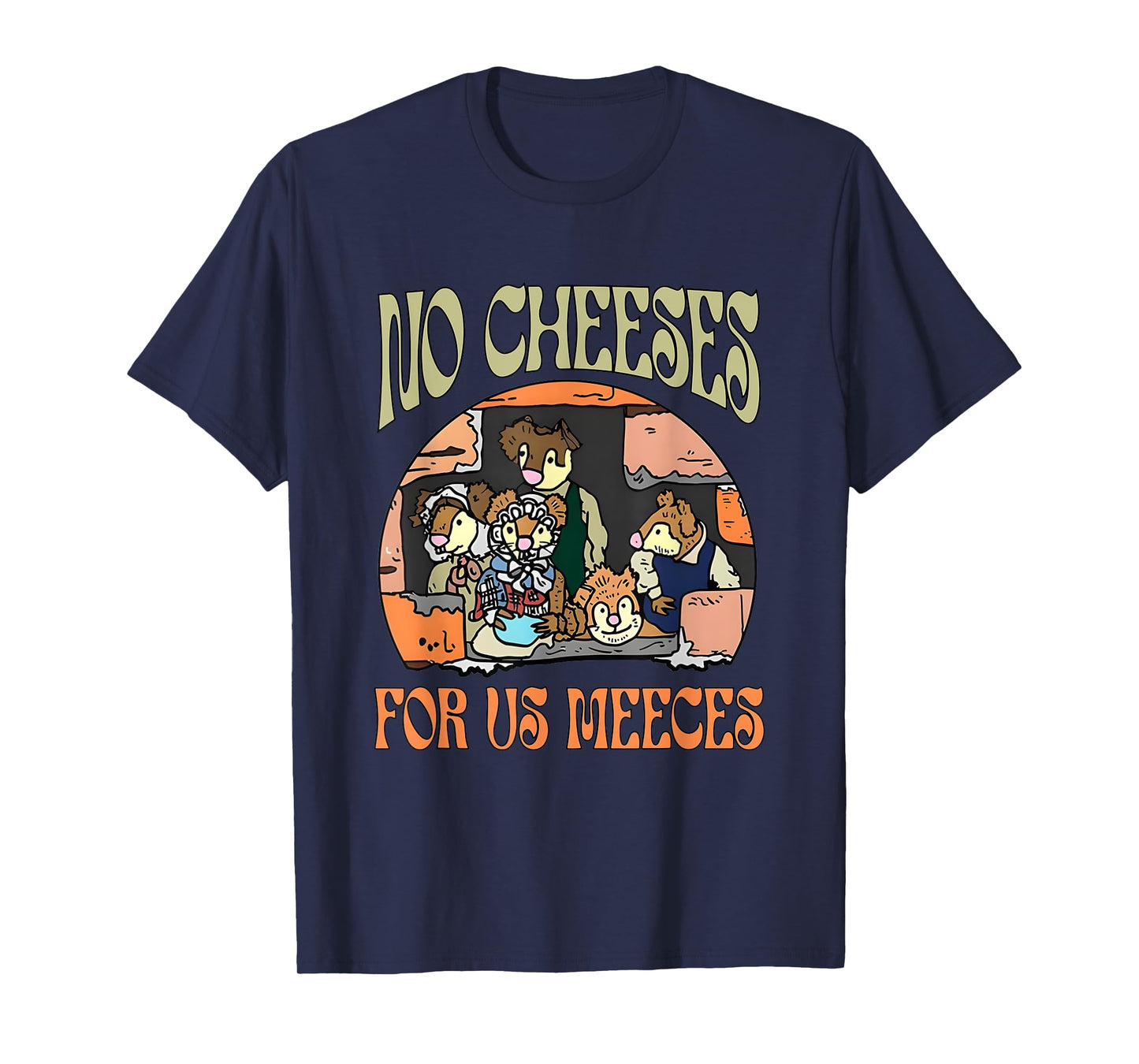 No Retro Cheeses For Us Party Meeces Christmas Holiday T-Shirt