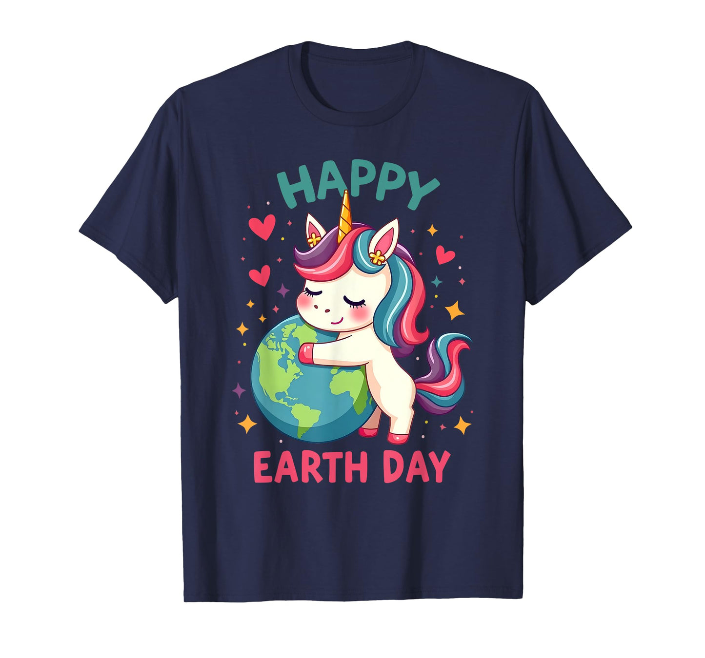 Cute Unicorn Happy Earth Day Groovy Women Men Kids T-Shirt