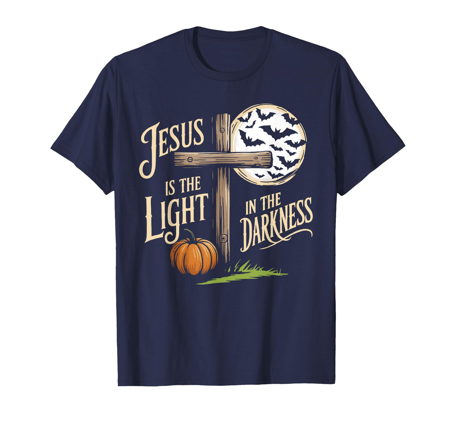 Jesus is The Light in The Darkness Christian Halloween T-Shirt