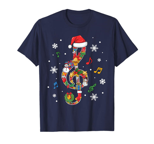 Merry Christmas Musical Note Music Lover Kids Music Teachers T-Shirt