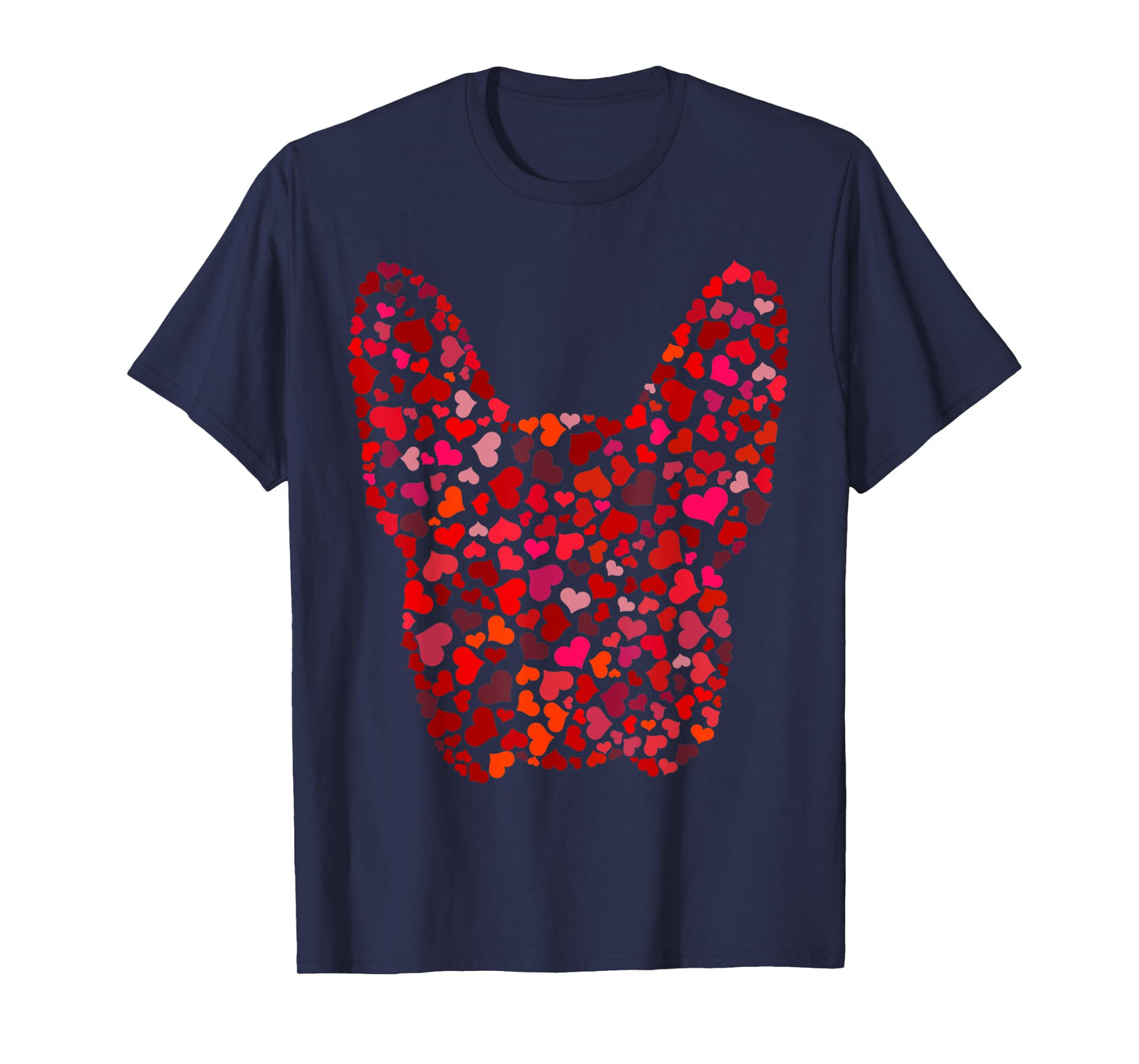 Red Hearts French Bulldog Valentines Day Dog Frenchie Mom T-Shirt