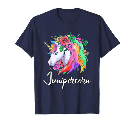 Cute Junipercorn Personalized Name Unicorn Juniper T-Shirt