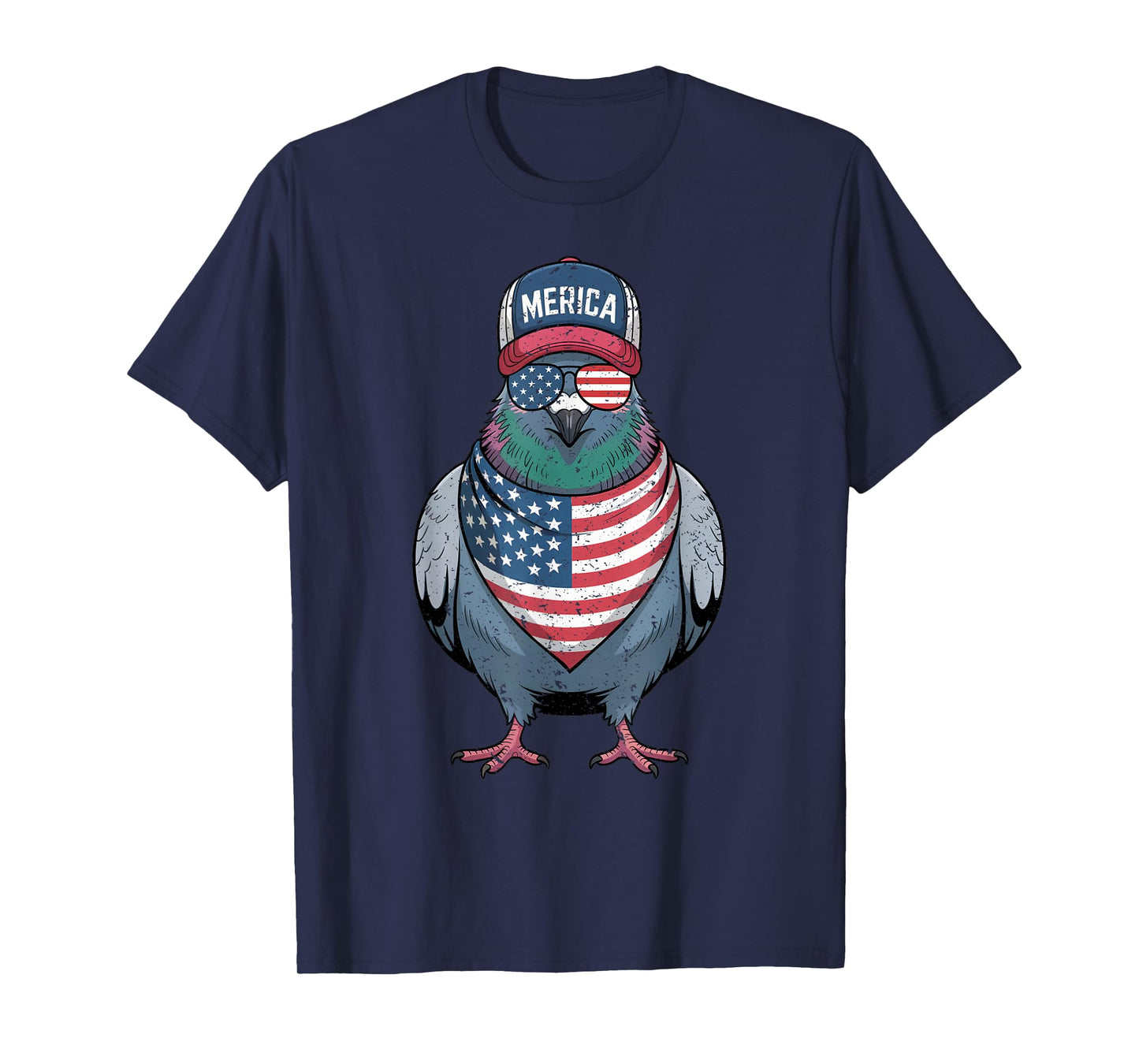Pigeon 4th of July US American Flag Patriotic Bird T-Shirt