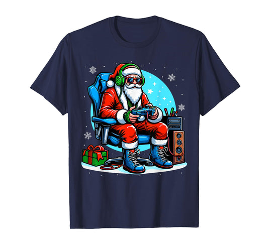 Christmas Santa Gamer Xmas Funny video gaming Christmas boys T-Shirt