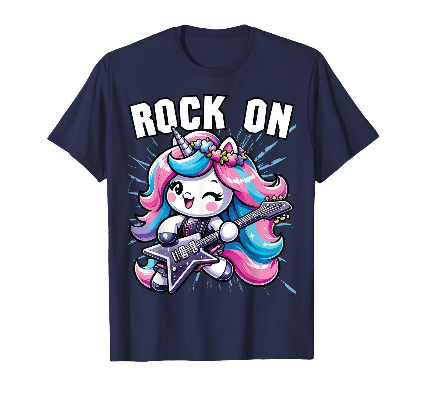 Girls Rock, Rock On, Unicorn Girls Rock and Roll T-Shirt