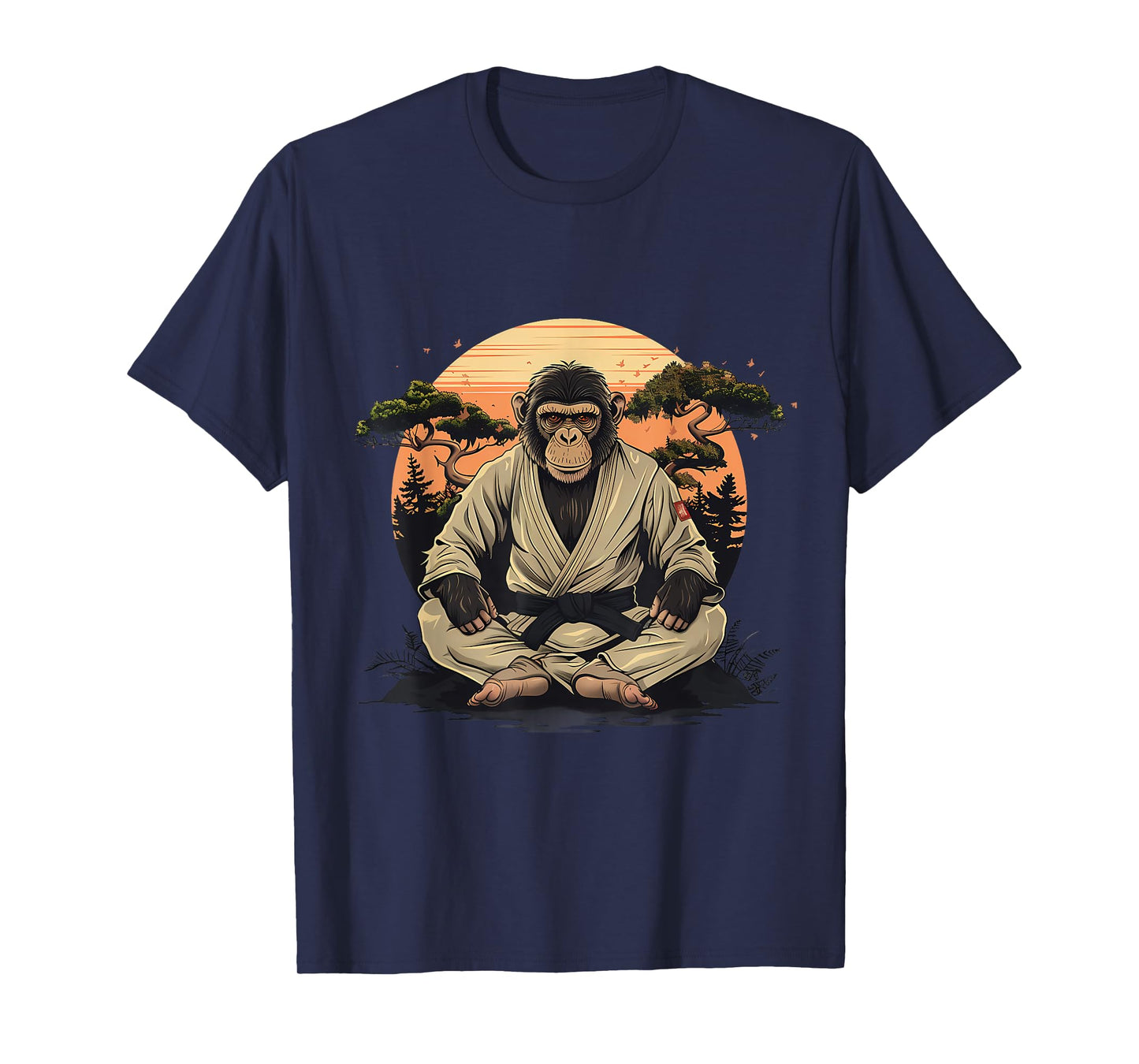 Kung Fu Monkey Taekwondo Bonsai Tree Judo Martial Arts T-Shirt