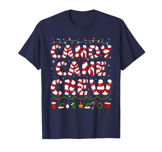 Candy Cane Crew Funny Christmas Candy Cane Lover Xmas Pajama T-Shirt