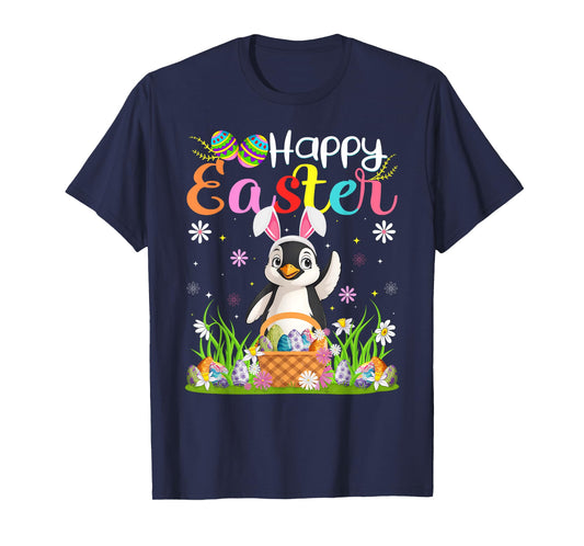 Penguin Happy Easter Egg Hunt Bunny Ear Penguin Easter T-Shirt