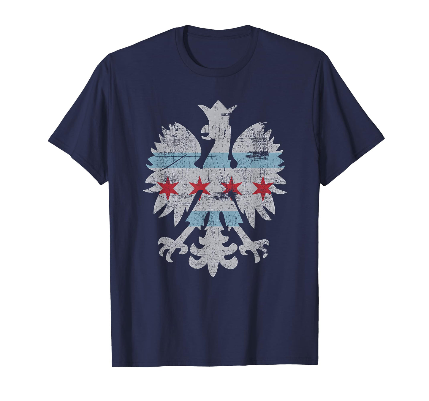 Chicago Flag Polish Poland Eagle Vintage Shirt T-Shirt