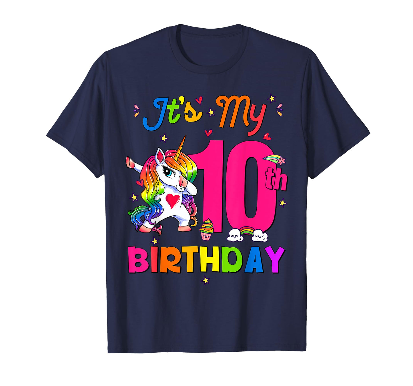 10 Years Old Unicorn It's My 10th Birthday Girl Party T-Shirt