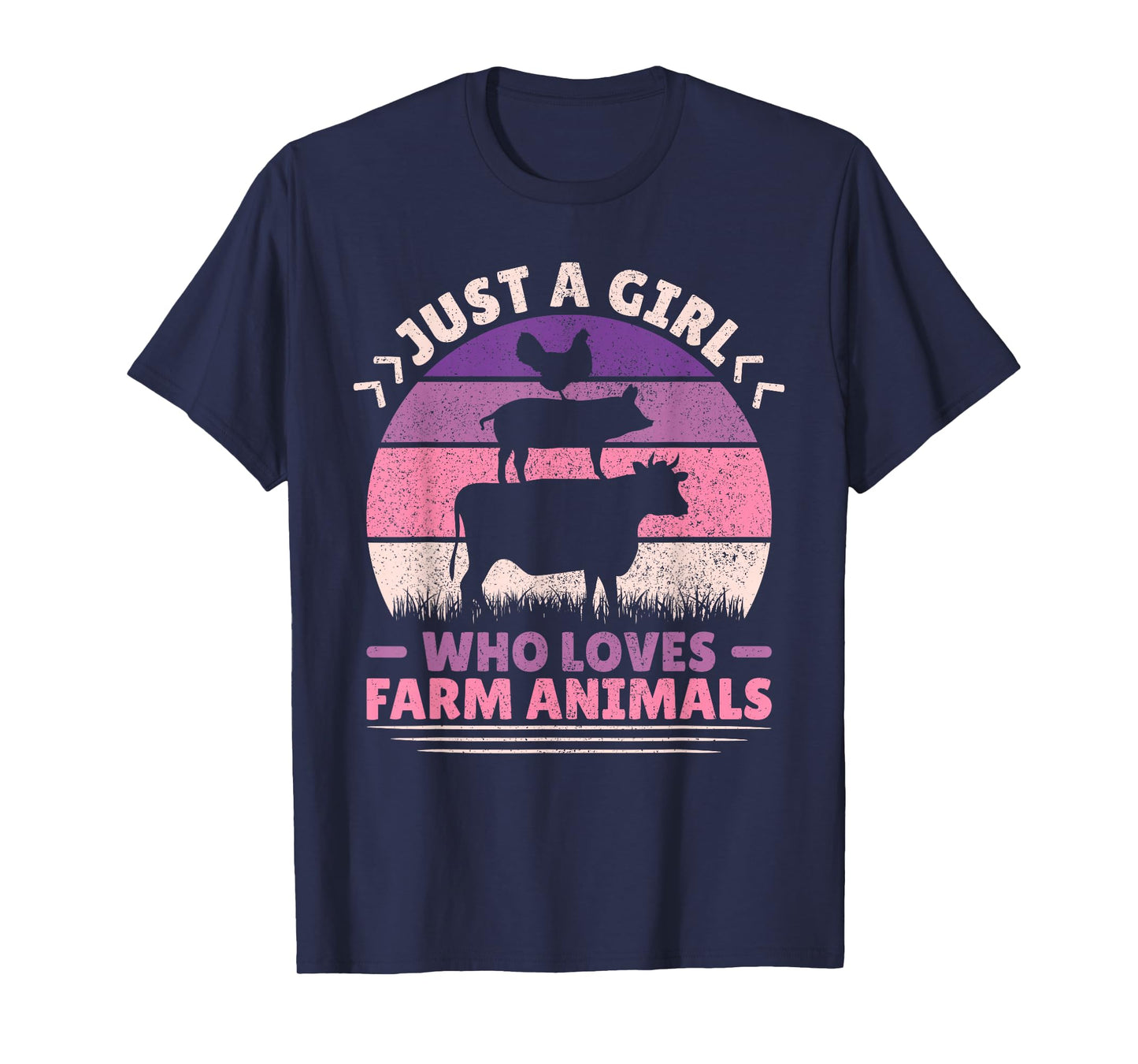 Just A Girl Who Loves Farm Animals Lover Women Farmer Girl T-Shirt