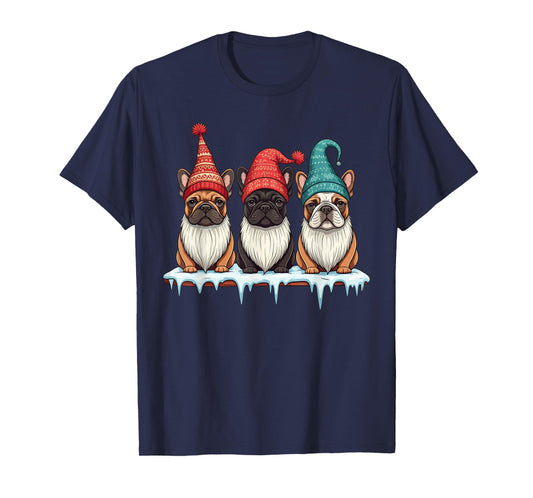 Funny French Bulldog Gnomies Christmas Gnome Womens Mens T-Shirt