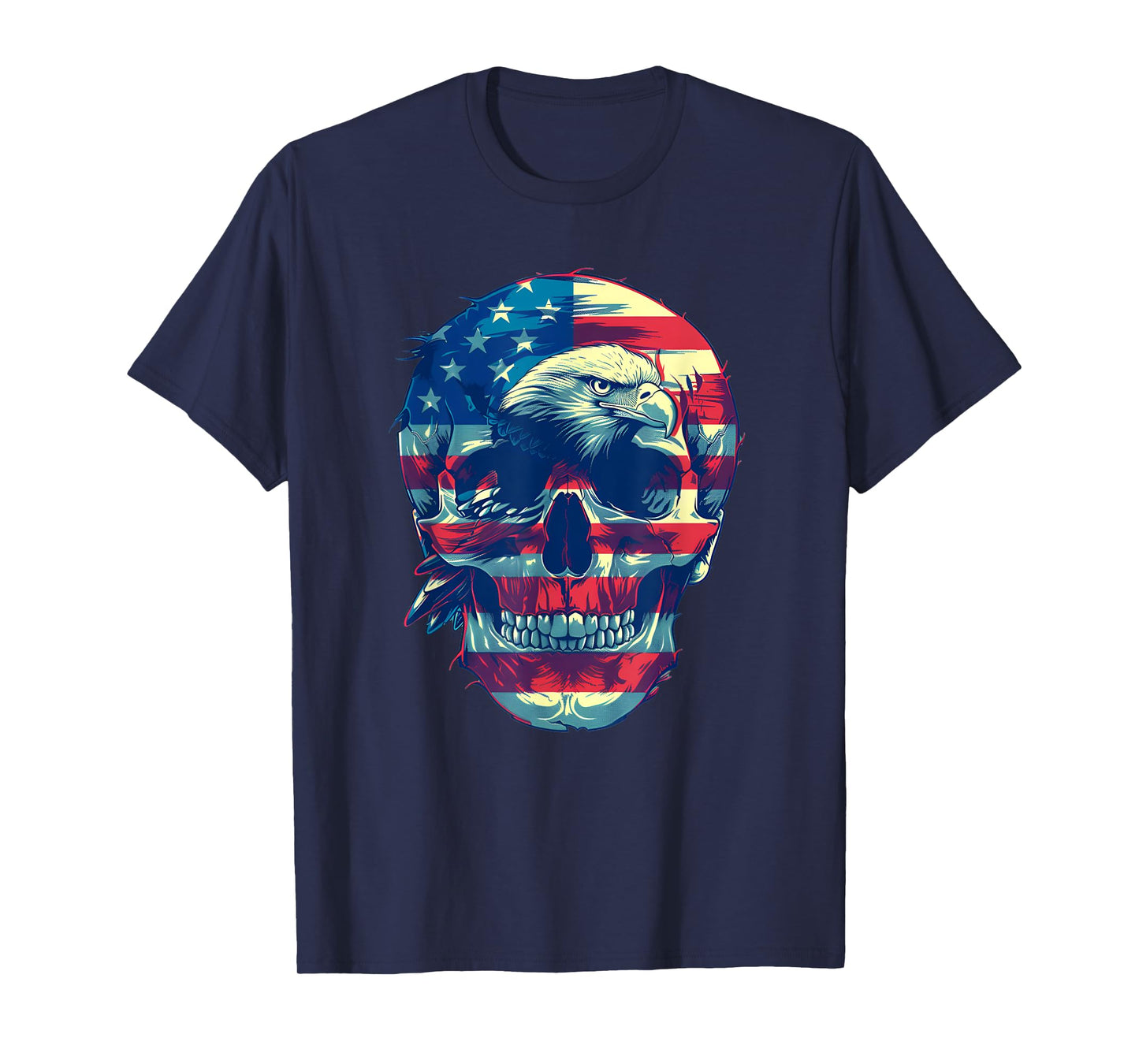 Grunt Patriotic American Bald Eagle Rock Style T-Shirt