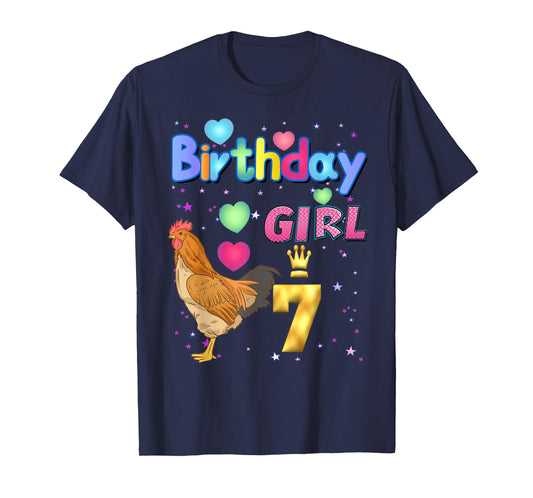 Kids 7Years Old Chicken Its my 7th birthday Girl Chicken T-Shirt