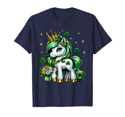 St Patricks Day Unicorn Cute St Pattys Girls Women Lepricorn T-Shirt