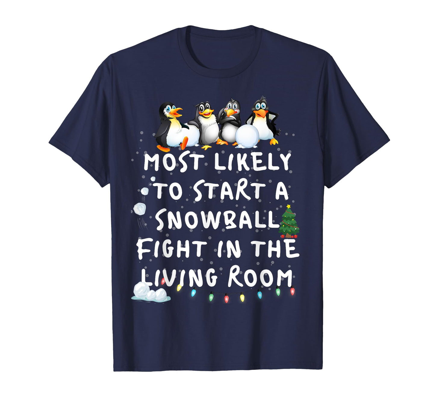 Most Likely To Funny Penguin Christmas Pajamas Family T-Shirt