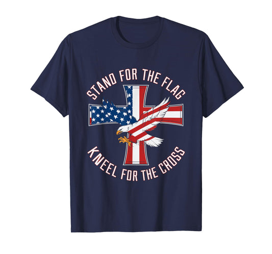 Stand For The Flag Kneel For The Cross Patriot Eagle T-Shirt