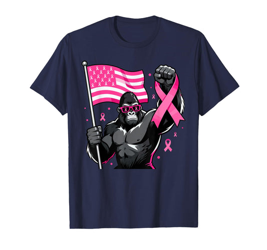 Bigfoot Pink Ribbon Breast Cancer Awareness Women Men Boys T-Shirt