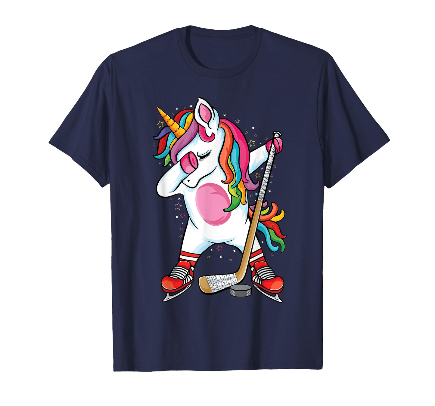 Dabbing Unicorn Ice Hockey Kids Boys Girls funny ice Hockey T-Shirt