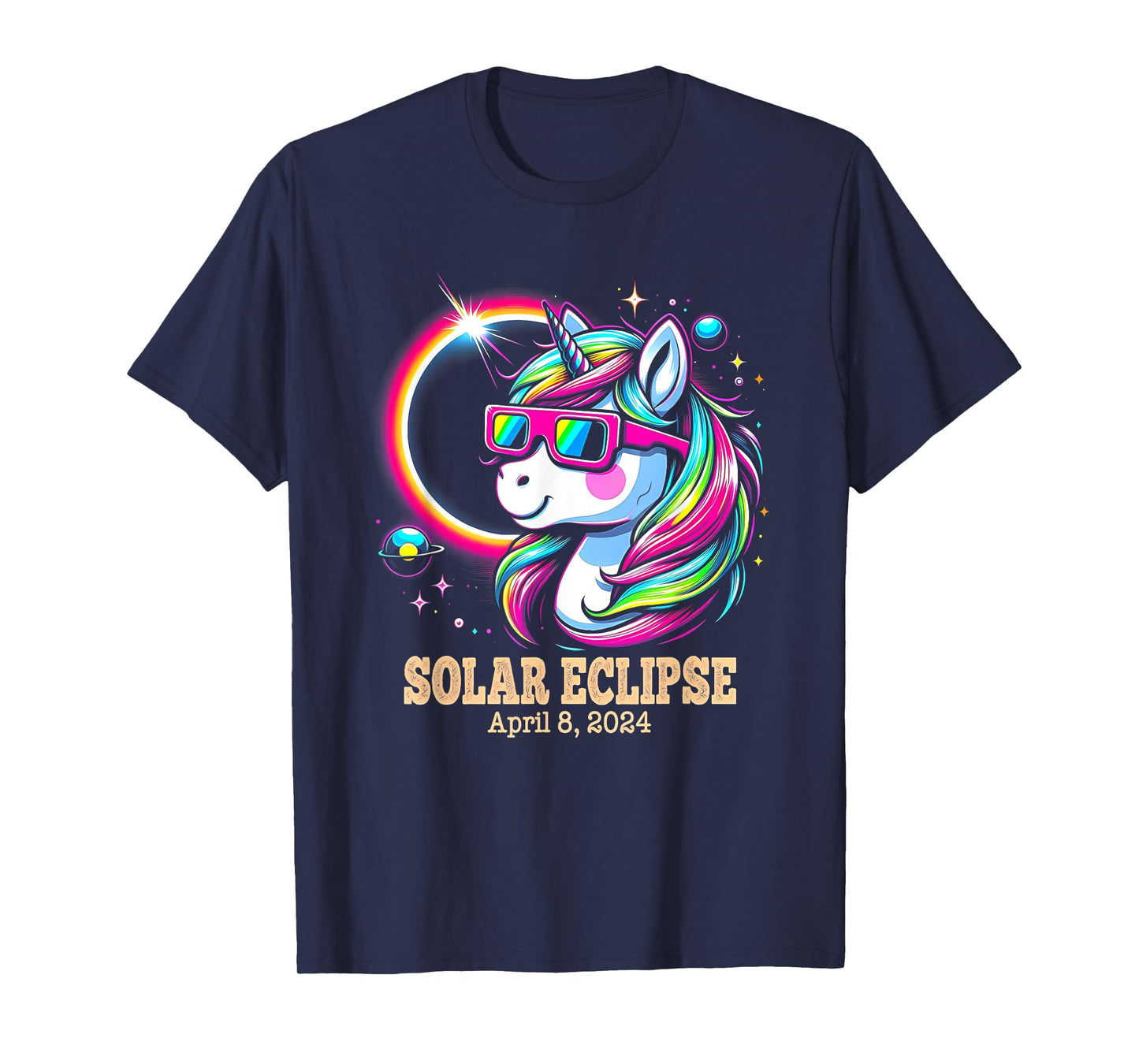 Cute Unicorn Total Solar Eclipse April 8, 2024 Tee Gift T-Shirt