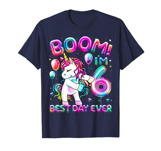 6 Years Old Flossing Unicorn Gifts 6th Birthday Girl Party T-Shirt