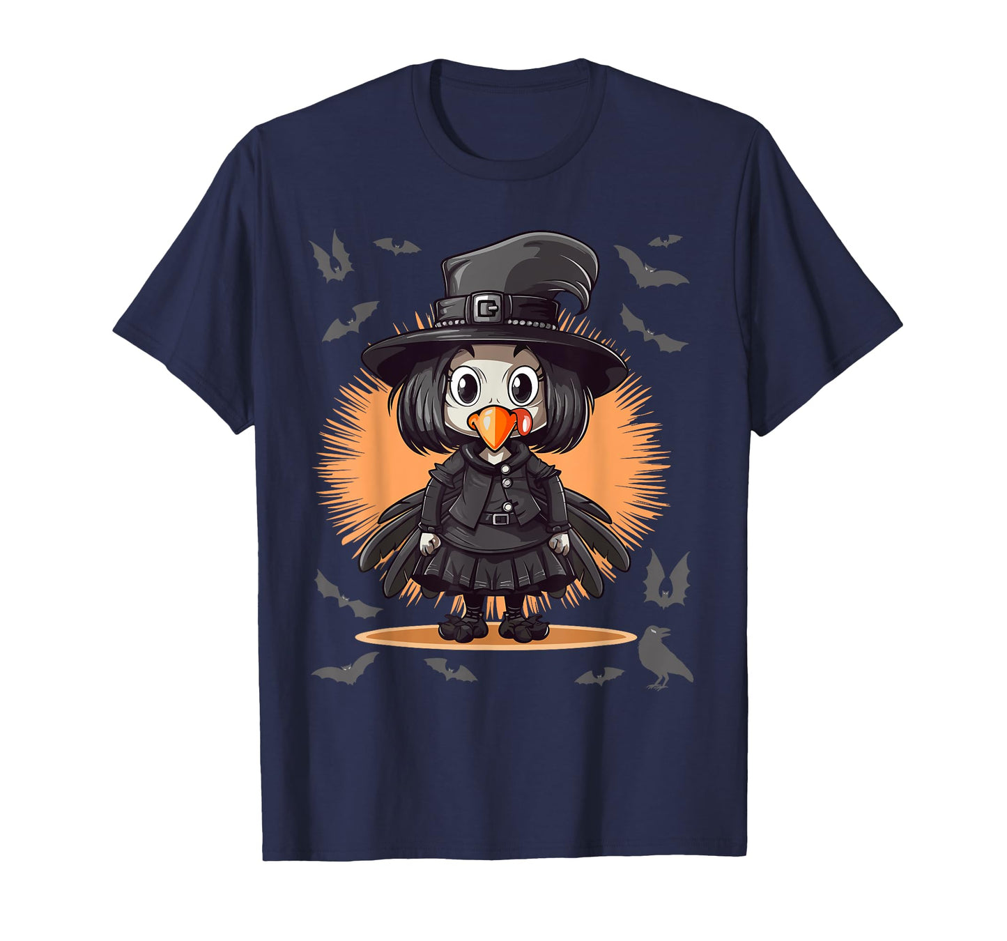 Goth Girl Turkey Outfit - Gothic Turkey Goth Thanksgiving T-Shirt