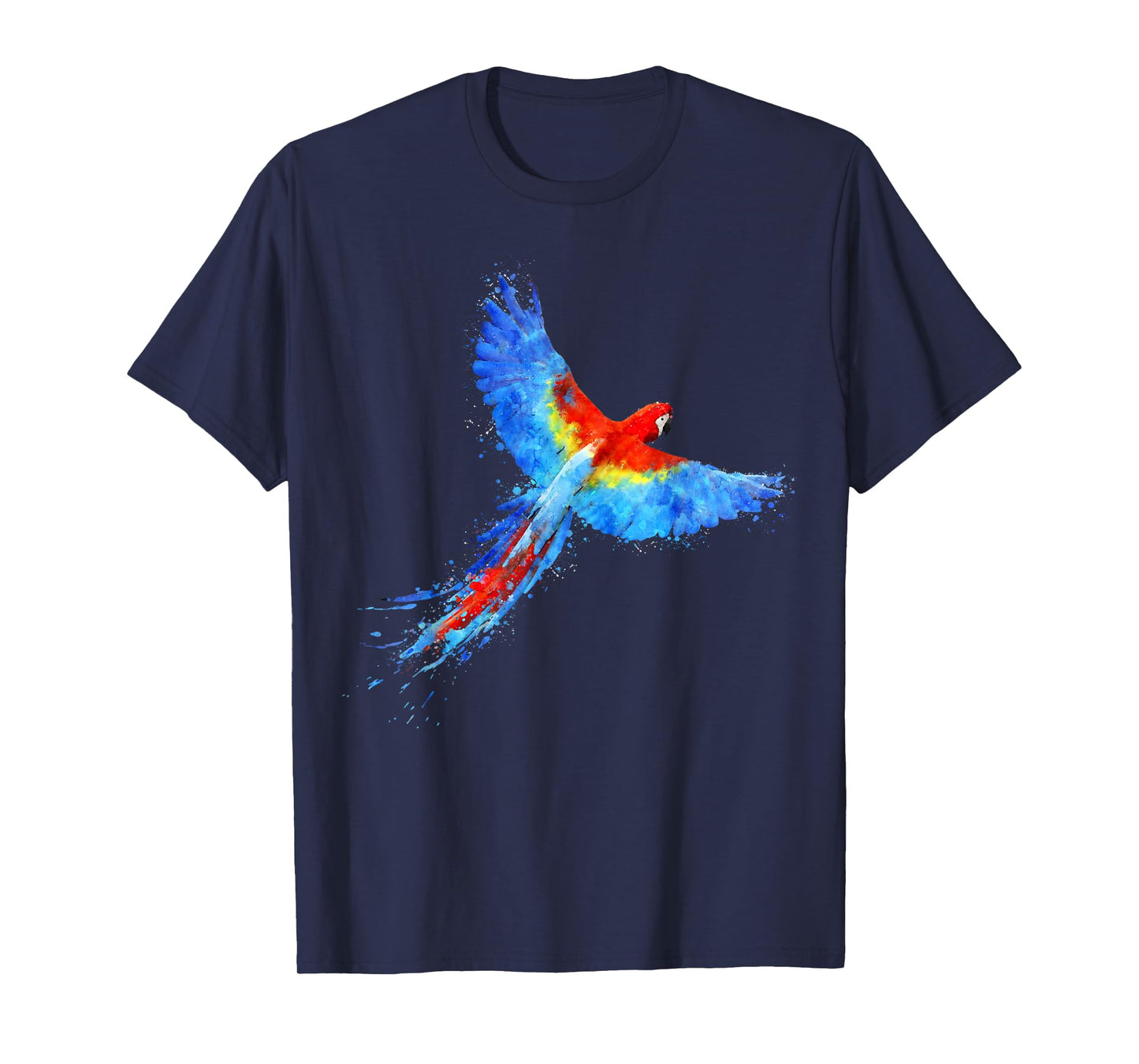 Watercolour colourful scarlet macaw parrot bird painting T-Shirt