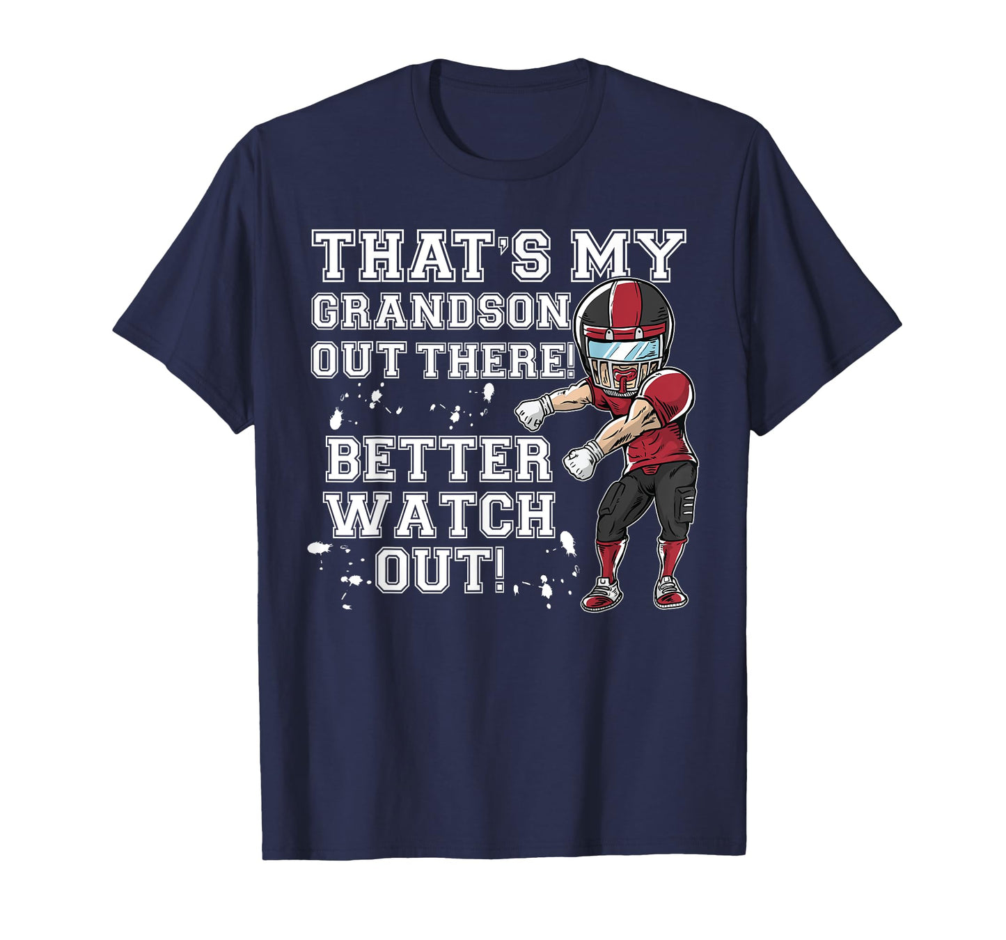 That's My Grandson Out There Red Football Grandma T-Shirt