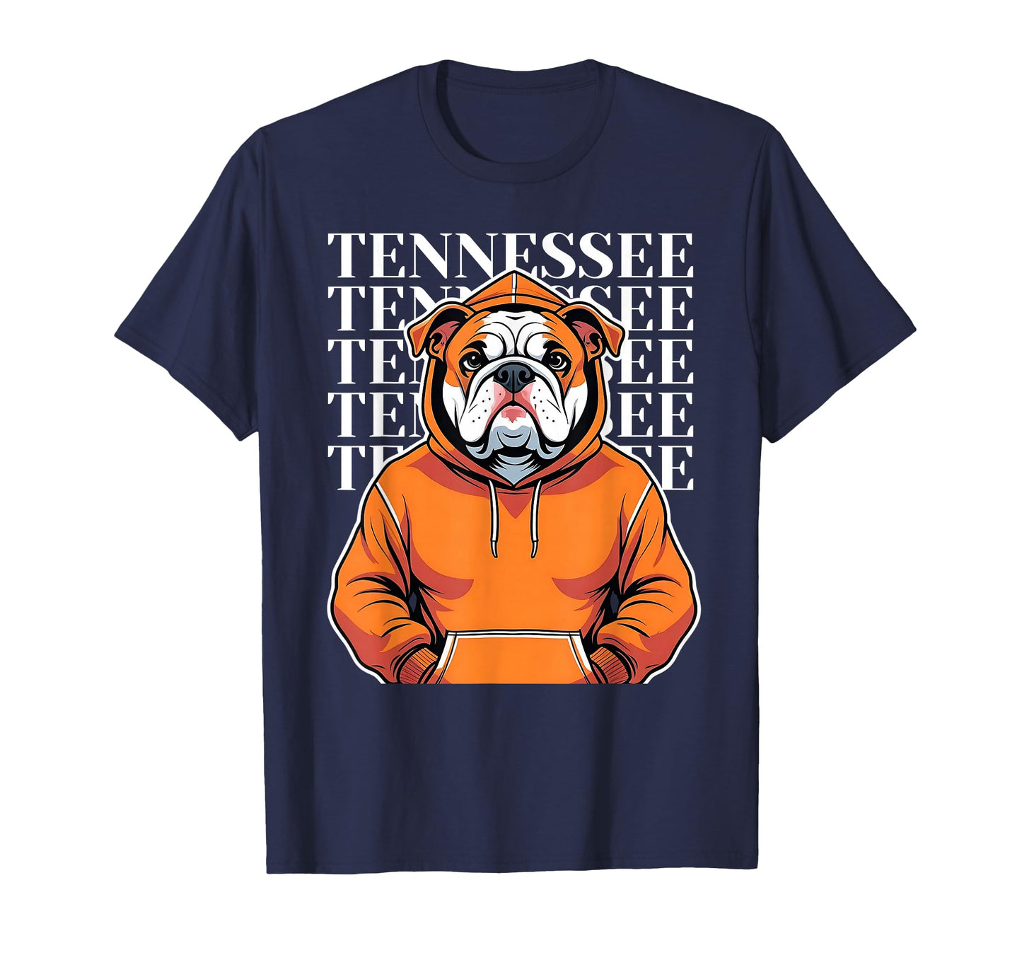 Cool Tennessee Dog Lovers Coonhound Bulldog Orange Blooded T-Shirt