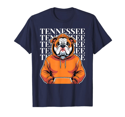 Cool Tennessee Dog Lovers Coonhound Bulldog Orange Blooded T-Shirt