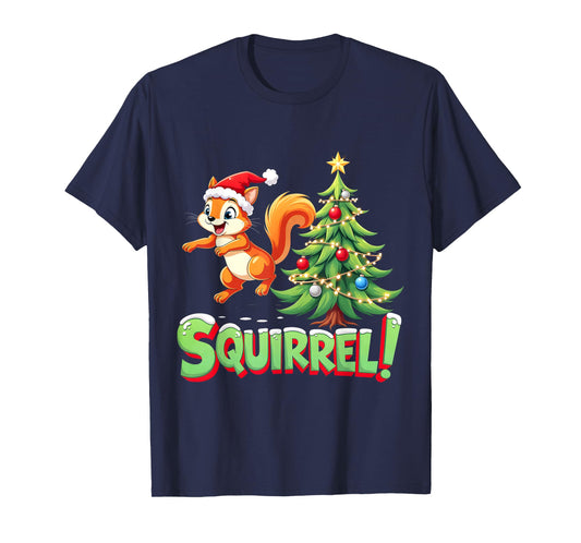 Squirrel! Funny Christmas Xmas Squirrel Merry Christmas T-Shirt