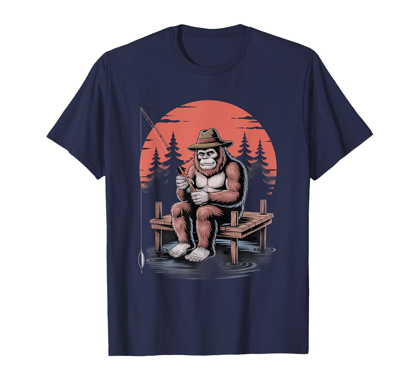 Big foot fishing Cool Fishing Fisherman Bigfoot Sasquatch T-Shirt