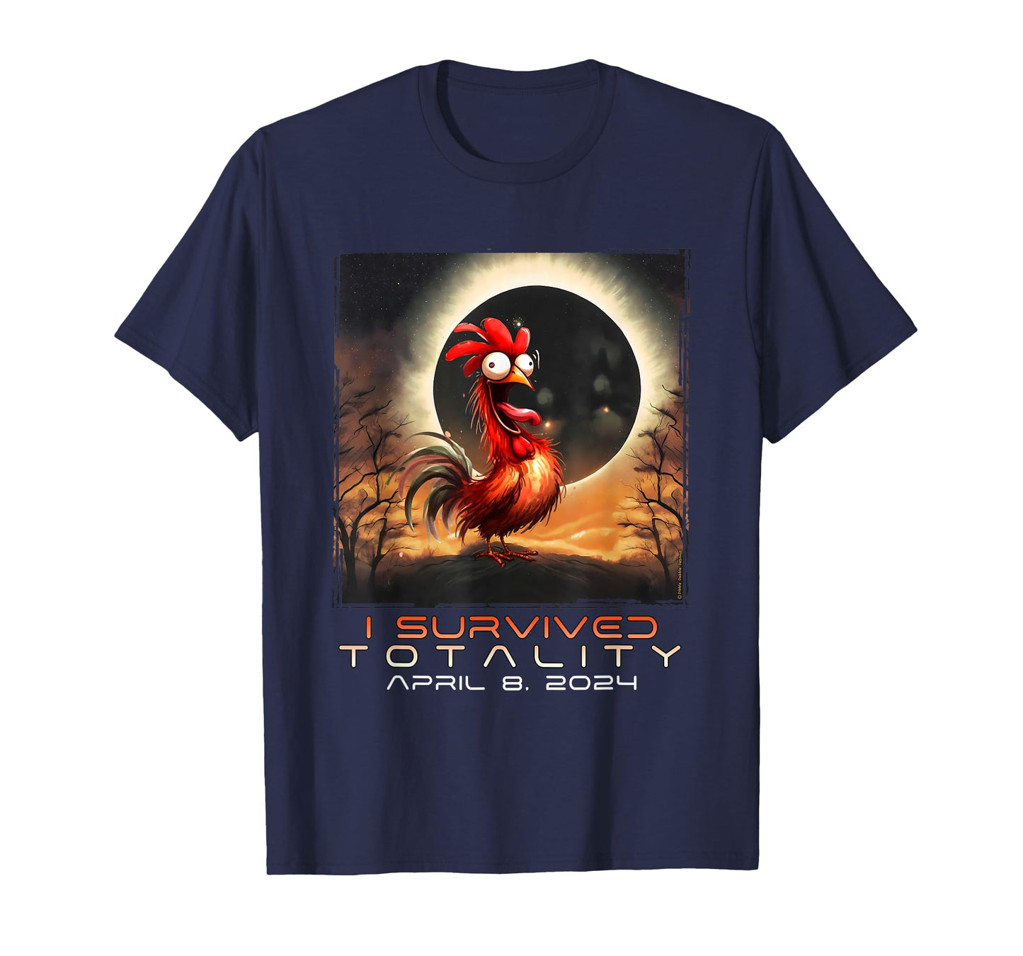 Funny Chicken I Survived the Solar Eclipse 2024 T-Shirt